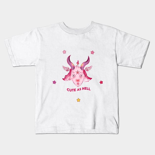 Cute Baphomet cute as hell Straberry Kids T-Shirt by Doodling